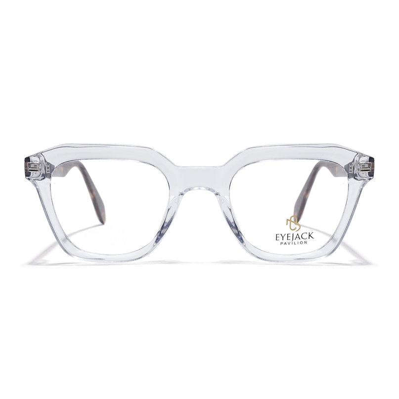 Eyejack Transparent Square Eyeglasses for Men & Women (163002FCL2251)