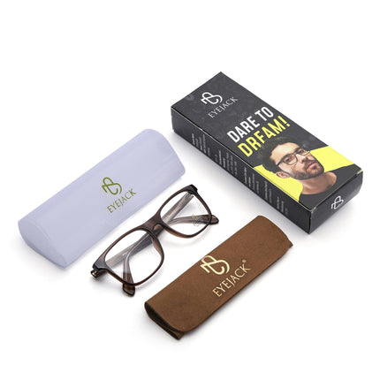 Eyejack Brown Wayfarer Eyeglasses for Men & Women (163003FCL2255)