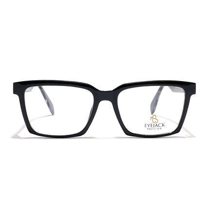 Eyejack Shine Black Rectangle Eyeglasses for Men & Women (163004FCL2261)