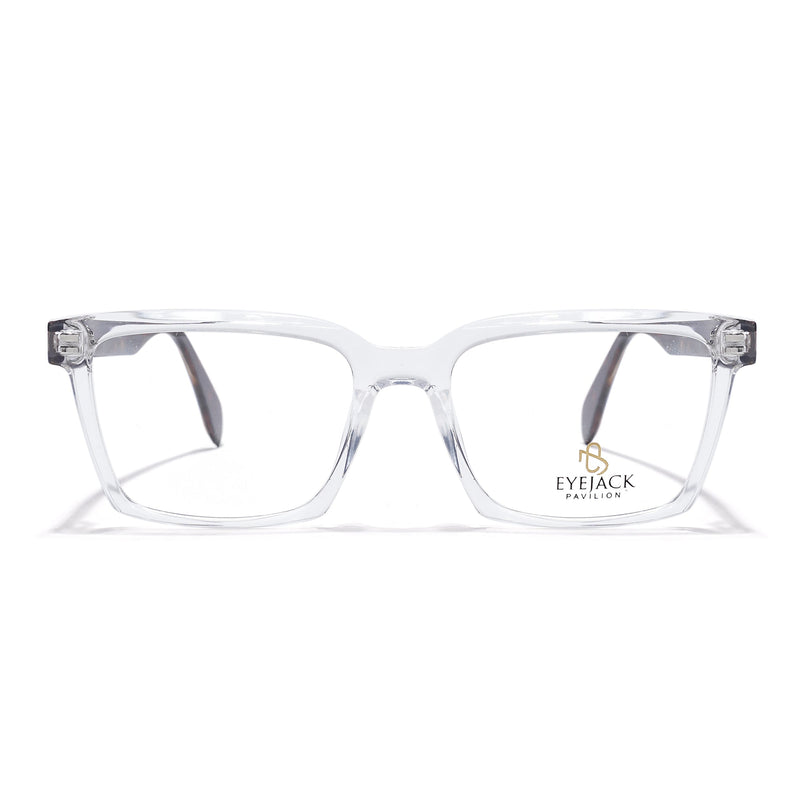 Eyejack Transparent Rectangle Eyeglasses for Men & Women (163004FCL2267)