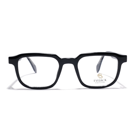 Eyejack Shine Black Square Eyeglasses for Men & Women (163007FCL2284)