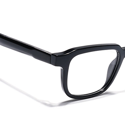 Eyejack Shine Black Square Eyeglasses for Men & Women (163007FCL2284)