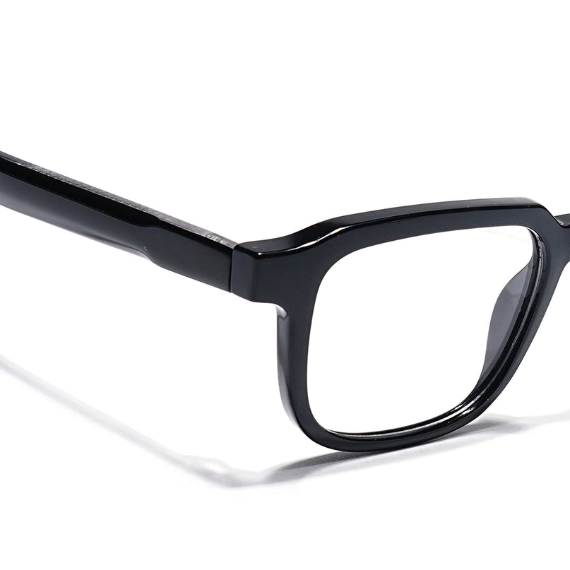 Eyejack Shine Black Square Eyeglasses for Men & Women (163007FCL2284)