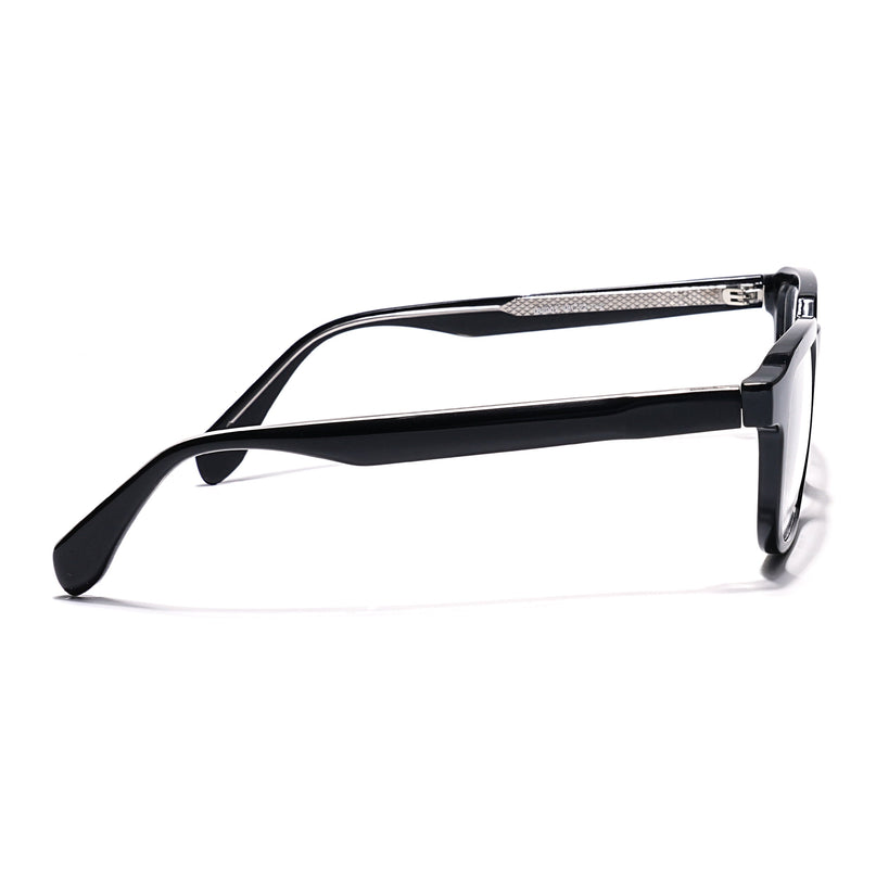 Eyejack Shine Black Square Eyeglasses for Men & Women (163007FCL2284)