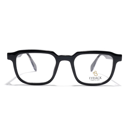 Eyejack Shine Black Square Eyeglasses for Men & Women (163007FCL2285)