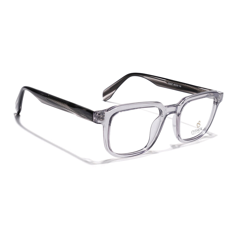 Eyejack Grey Square Eyeglasses for Men & Women (163007FCL2286)