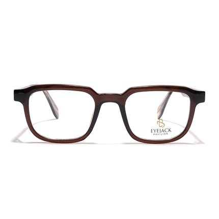 Eyejack Brown Square Eyeglasses for Men & Women (163007FCL2287)