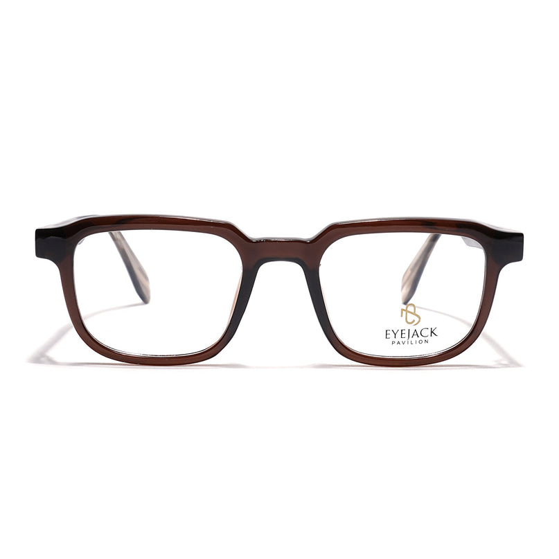 Eyejack Brown Square Eyeglasses for Men & Women (163007FCL2287)
