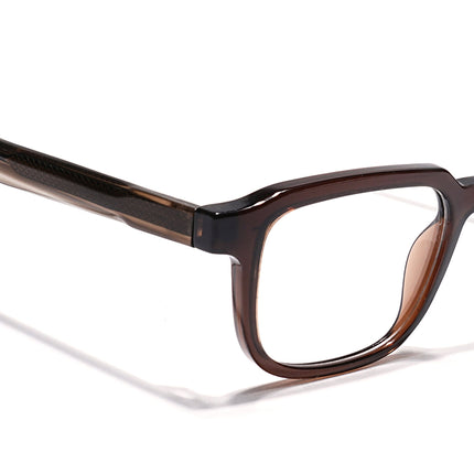 Eyejack Brown Square Eyeglasses for Men & Women (163007FCL2287)