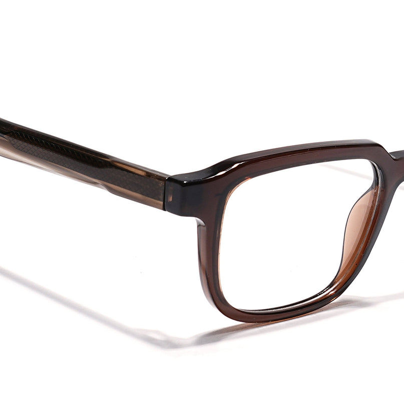 Eyejack Brown Square Eyeglasses for Men & Women (163007FCL2287)