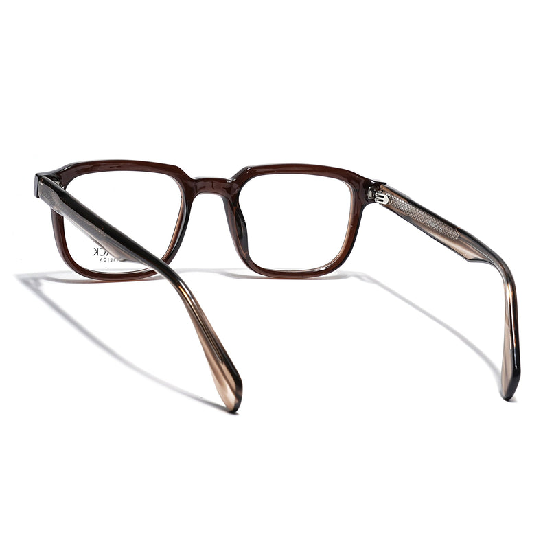 Eyejack Brown Square Eyeglasses for Men & Women (163007FCL2287)