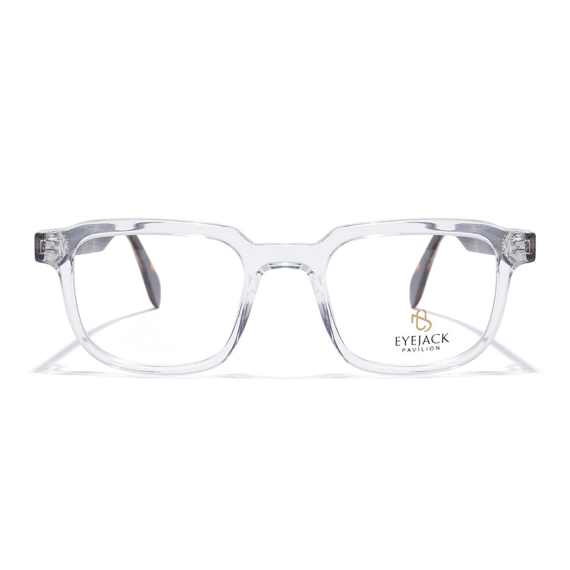 Eyejack Transparent Square Eyeglasses for Men & Women (163007FCL2291)