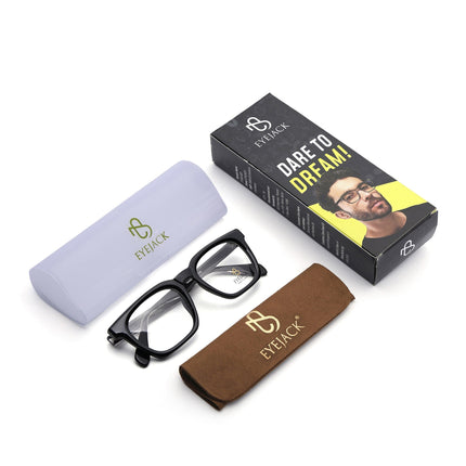 Eyejack Shine Black Wayfarer Eyeglasses for Men & Women (163008FCL2293)