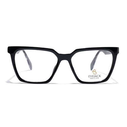 Eyejack Shine Black Wayfarer Eyeglasses for Men & Women (163009FCL2301)