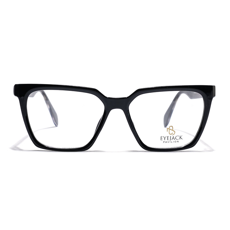 Eyejack Shine Black Wayfarer Eyeglasses for Men & Women (163009FCL2301)