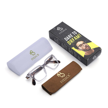 Eyejack Transparent Wayfarer Eyeglasses for Men & Women (163009FCL2307)