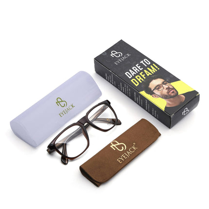 Eyejack Brown Wayfarer Eyeglasses for Men & Women (163010FCL2311)