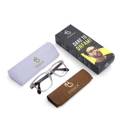 Eyejack Transparent Wayfarer Eyeglasses for Men & Women (163010FCL2315)