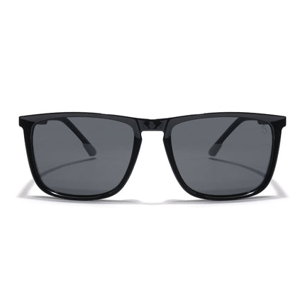 Eyejack Coal Square Polarized Sunglasses for Men & Women (Black Lens | Black Frame - 17001PCL744)