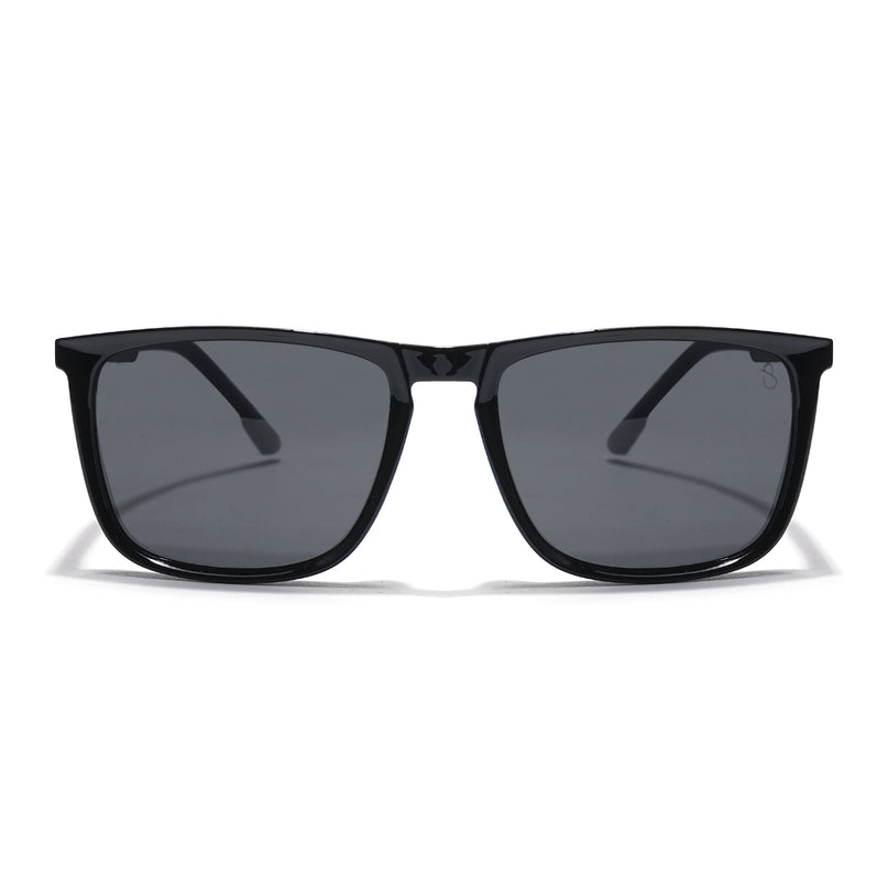 Eyejack Coal Square Polarized Sunglasses for Men & Women (Black Lens | Black Frame - 17001PCL744)