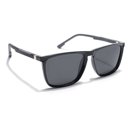 Eyejack Coal Square Polarized Sunglasses for Men & Women (Black Lens | Black Frame - 17001PCL744)