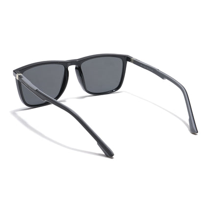 Eyejack Coal Square Polarized Sunglasses for Men & Women (Black Lens | Black Frame - 17001PCL744)