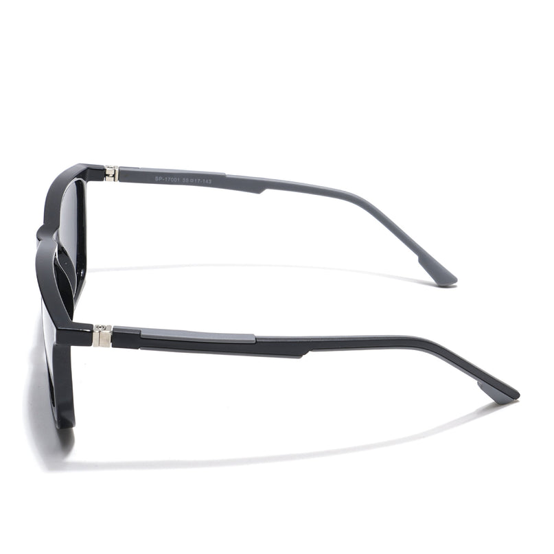 Eyejack Coal Square Polarized Sunglasses for Men & Women (Black Lens | Black Frame - 17001PCL744)