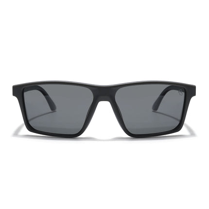 Eyejack Rectangle Polarized Sunglasses for Men & Women (Black Lens | Black Frame - 17003PCL748)