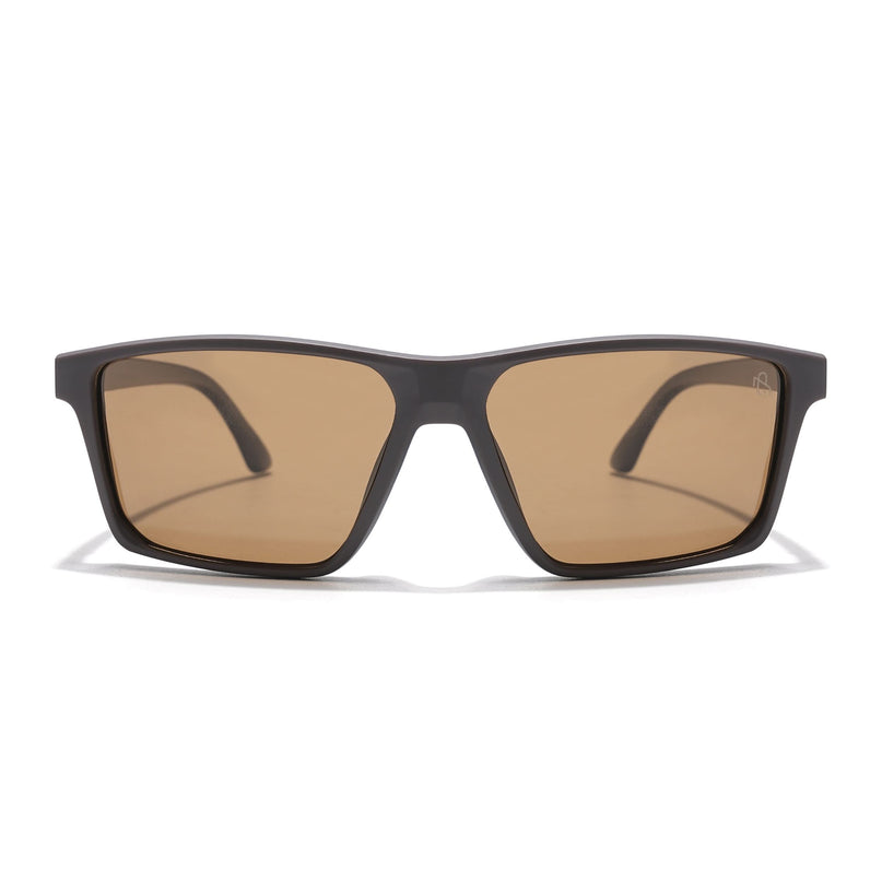 Eyejack Rectangle Polarized Sunglasses for Men & Women (Brown Lens | Brown Frame - 17003PCL751)