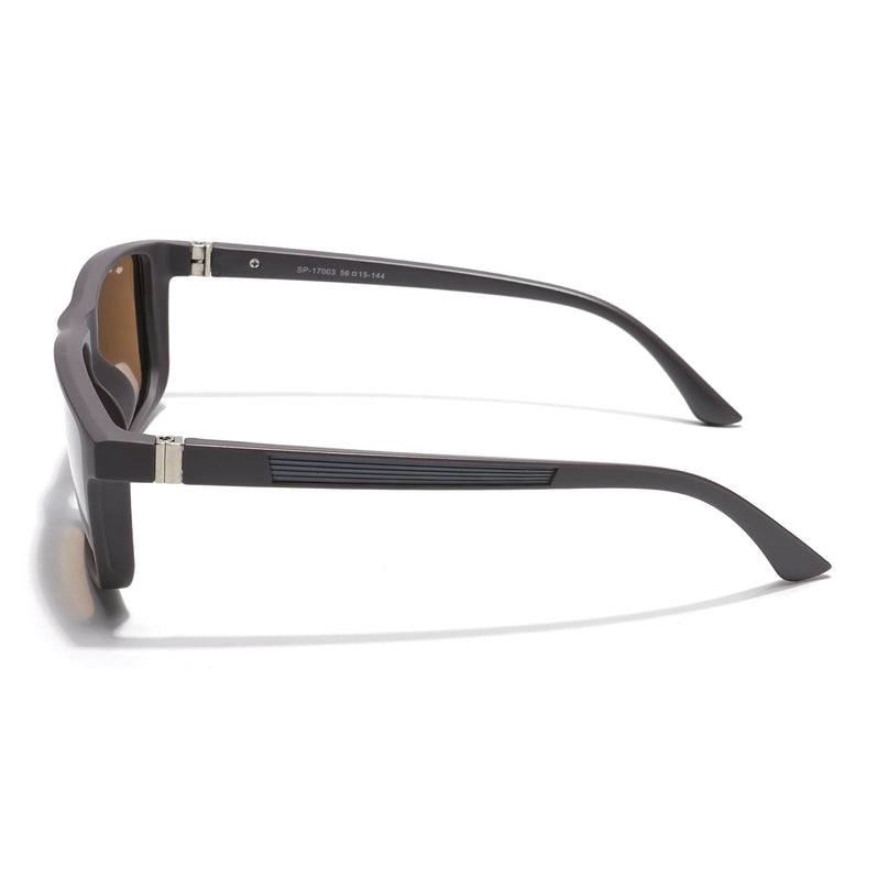 Eyejack Rectangle Polarized Sunglasses for Men & Women (Brown Lens | Brown Frame - 17003PCL751)