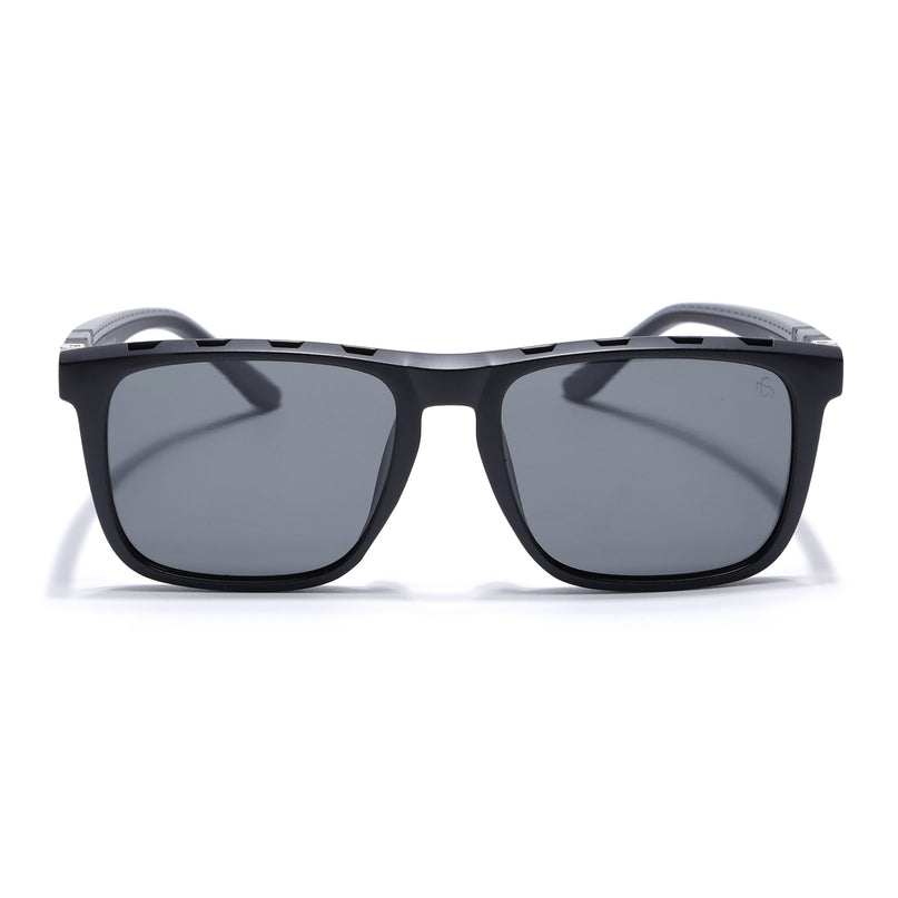 Eyejack Black Wayfarer Polarized Sunglasses for Men & Women (17013PCL2135)