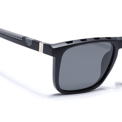 Eyejack Black Wayfarer Polarized Sunglasses for Men & Women (17013PCL2135)