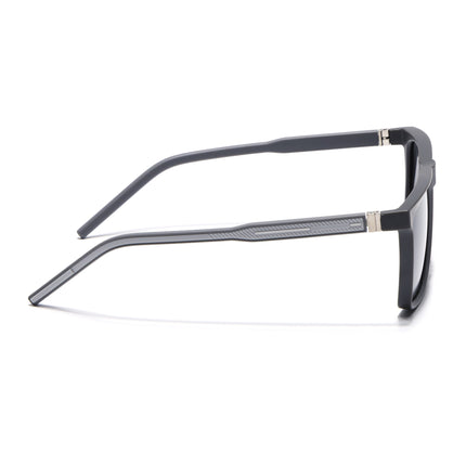 Eyejack Square Polarized Sunglasses for Men & Women (Black Lens | Grey Frame - 17014PCL767)