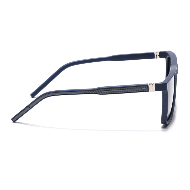 Eyejack Square Polarized Sunglasses for Men & Women (Black Lens | Navy Blue Frame - 17014PCL768)
