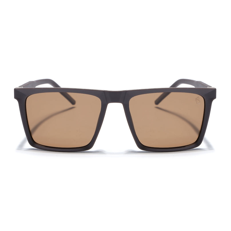 Eyejack Square Polarized Sunglasses for Men & Women (Brown Lens | Brown Frame - 17014PCL769)
