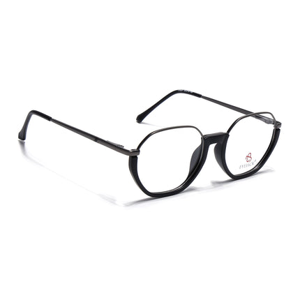 Eyejack Grey & Black Round Eyeglasses for Men & Women (170201FCL1977-C1)