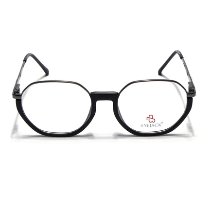 Eyejack Grey & Black Round Eyeglasses for Men & Women (170201FCL1977-C1)