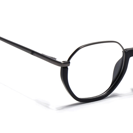 Eyejack Grey & Black Round Eyeglasses for Men & Women (170201FCL1977-C1)