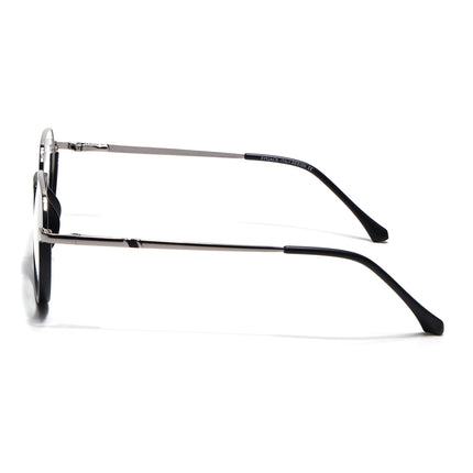Eyejack Silver & Black Round Eyeglasses for Men & Women (170201FCL1978-C2)