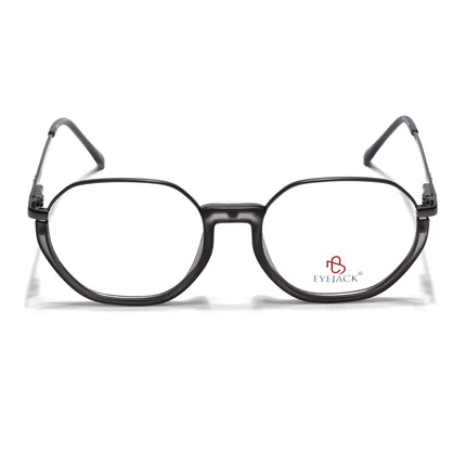 Eyejack Grey Round Eyeglasses for Men & Women (170201FCL1979-C3)