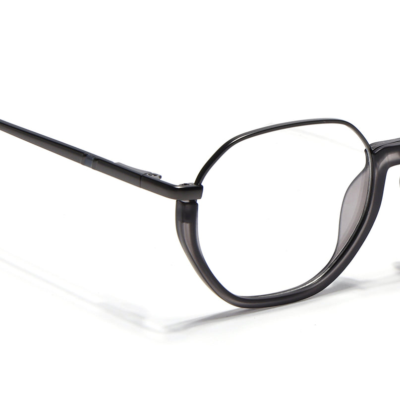 Eyejack Grey Round Eyeglasses for Men & Women (170201FCL1979-C3)
