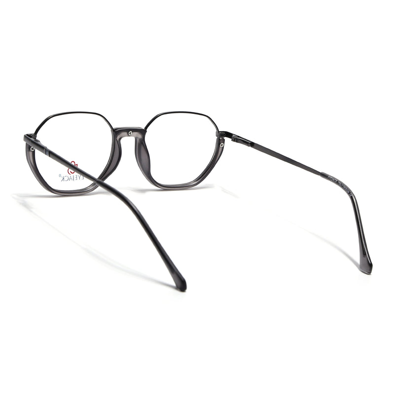 Eyejack Grey Round Eyeglasses for Men & Women (170201FCL1979-C3)