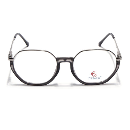 Eyejack Silver & Grey Round Eyeglasses for Men & Women (170201FCL1980-C4)