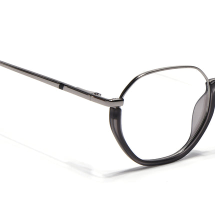 Eyejack Silver & Grey Round Eyeglasses for Men & Women (170201FCL1980-C4)