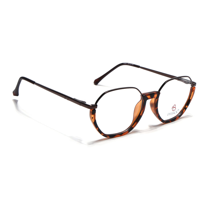 Eyejack Demi Brown Round Eyeglasses for Men & Women (170201FCL1981-C5)