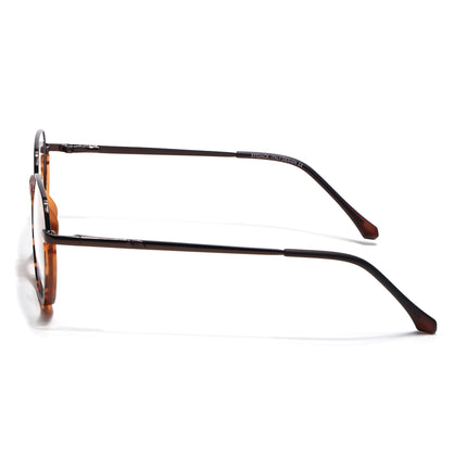 Eyejack Demi Brown Round Eyeglasses for Men & Women (170201FCL1981-C5)