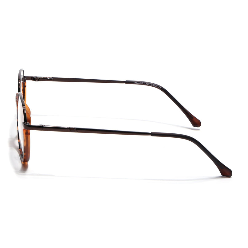 Eyejack Demi Brown Round Eyeglasses for Men & Women (170201FCL1981-C5)