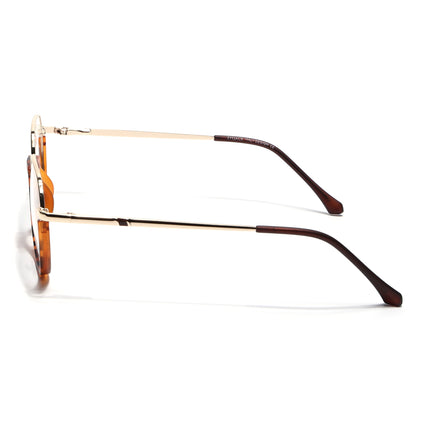 Eyejack Golden & Demi Brown Round Eyeglasses for Men & Women (170201FCL1982-C6)