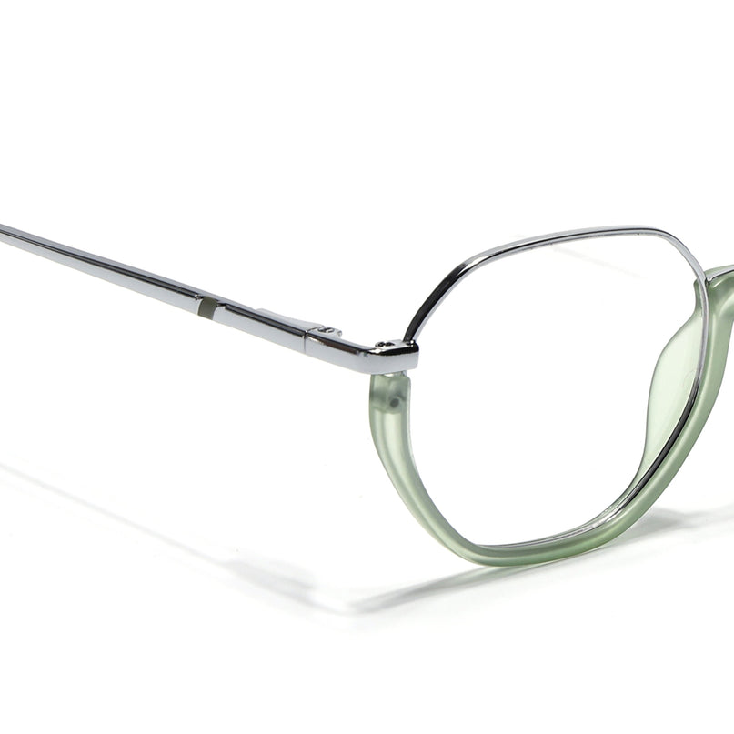 Eyejack Silver & Green Round Eyeglasses for Men & Women (170201FCL1983-C7)