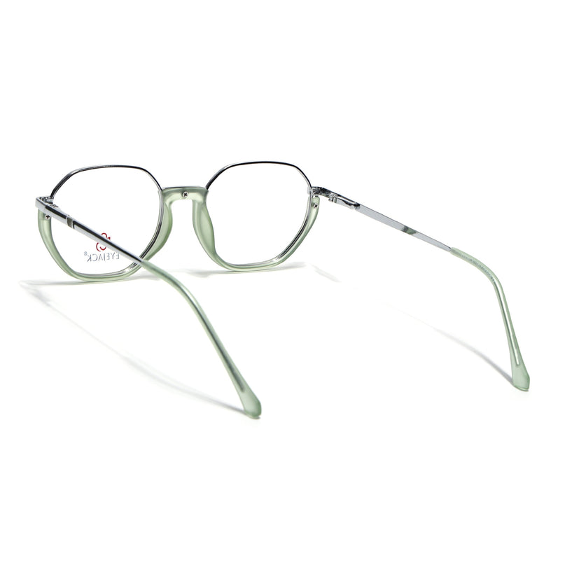 Eyejack Silver & Green Round Eyeglasses for Men & Women (170201FCL1983-C7)